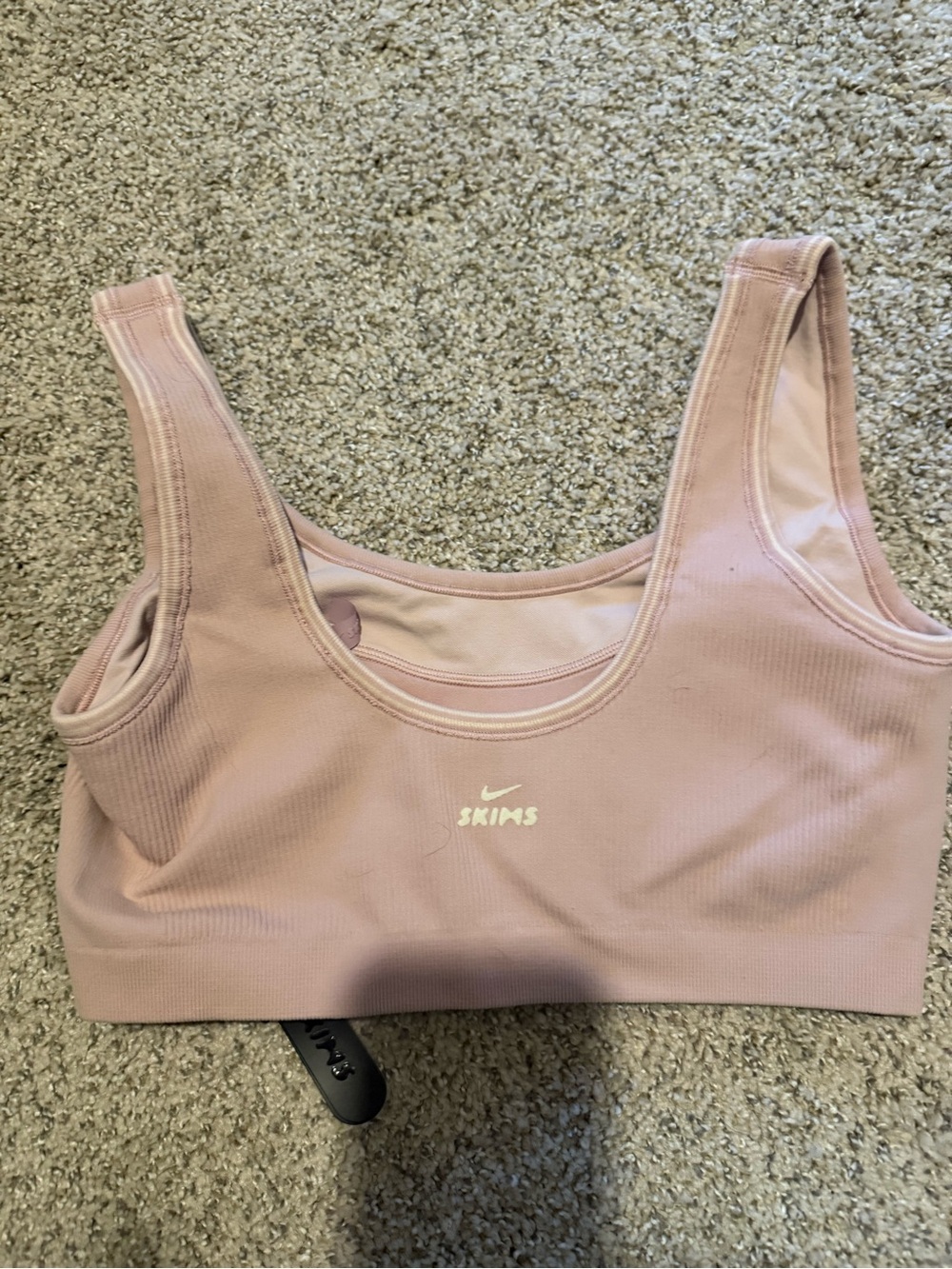 Nike Skims Women's Pink Ribbed Scoop Neck Bra- NWT Med